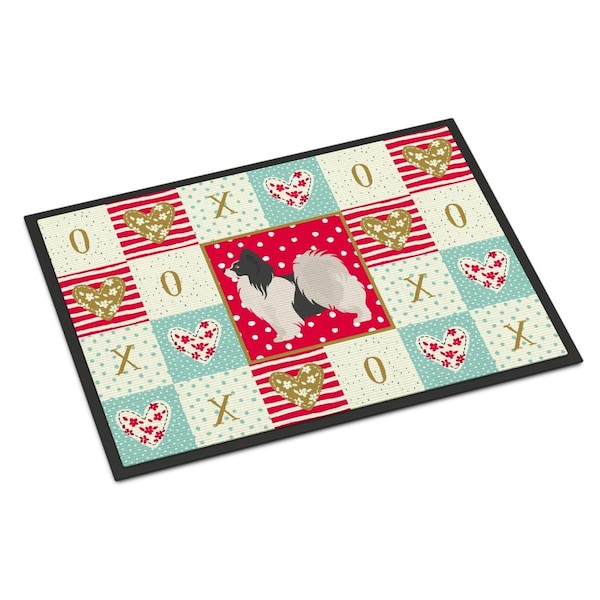 Carolines Treasures 24 x 36 in. Papillon No.2 Love Indoor or Outdoor Mat CK5872JMAT - main